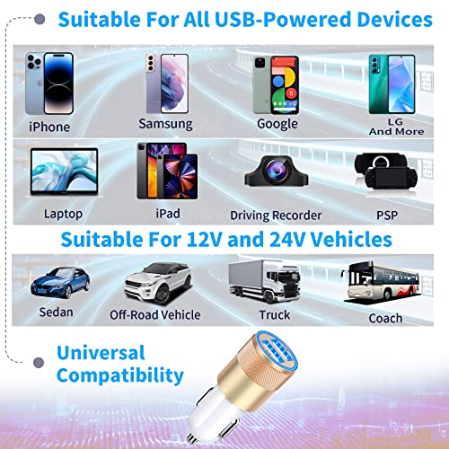 [Apple Mfi Certified] Iphone Fast Car Charger, Braveridge 4.8A Dual Usb Power Rapid Car Charger Adapter + 2Pack Lightning Braided Cord Quick Car Charging For Iphone 14 13 12 11 Pro Max/Xs/Xr/Se/X/Ipad #TOP6