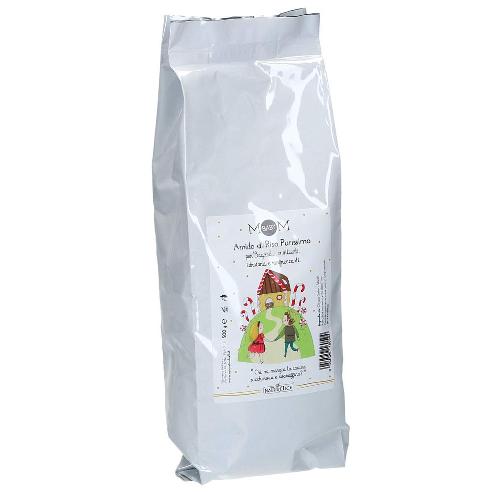 Naturetica Amido di Riso in polvere purissimo 500 gr Senza profumo per bagni emollienti e pelli delicate