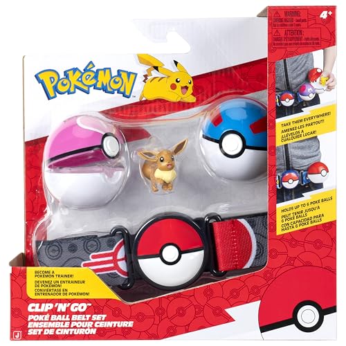 Cinturón Pokémon Eevee Clip 'N' Go con Gran Bola y Bola de Amor
