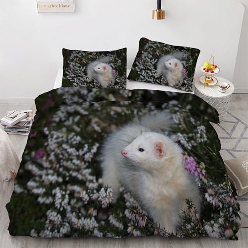 Housse de couette 160x200 hermine avec 2 taies d'oreiller microfibre - 2