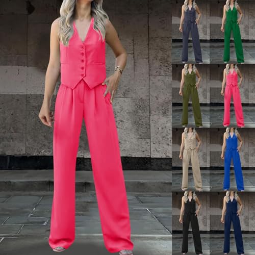 Conjunto sastre de chaleco y pantalón para mujer con diseño elegante de dos piezas 2