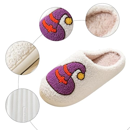 Halloween Slippers for Women Men Cute Cozy Warm Plush Fluffy Warm Slipper Memory Foam Home Shoes for Unisex Adult Non Slip Fall Slippers Indoor Outdoor4