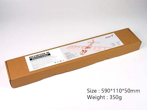 Miniatura 8 de Balsa Wood Aircraft 22.835 in Mini Stick Entrenamiento Eléctrico Avión Deportivo Necesidad de Construir para Adultos (R0301)