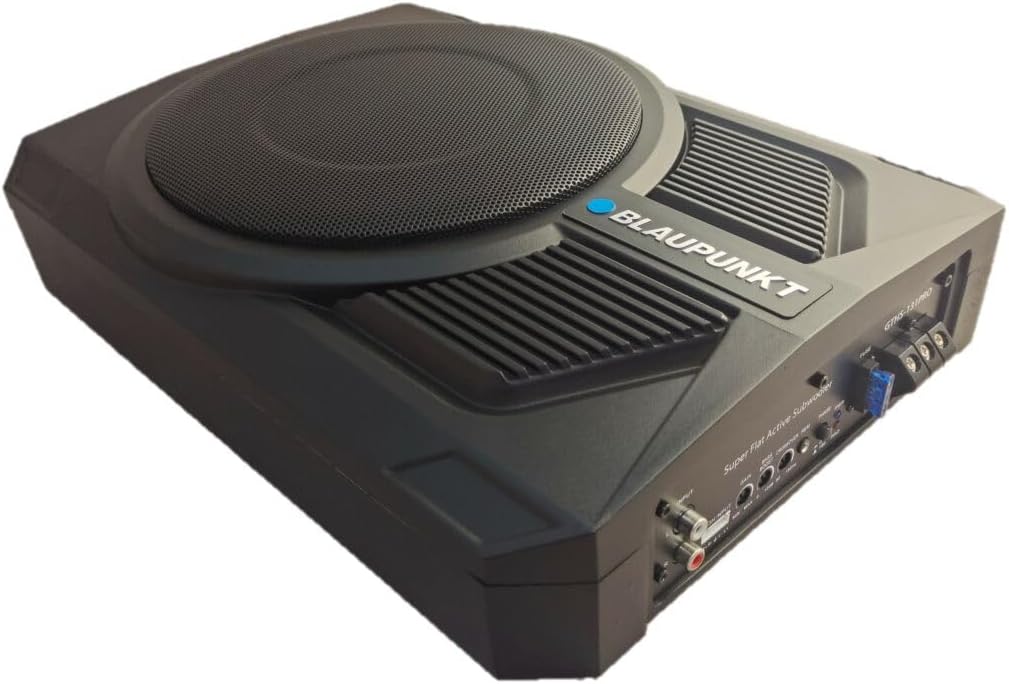 BLAUPUNKT GTHS131PRO 10-inch PRO Powered Underseat Subwoofer Enclosure 350 Watts Digital Signal Processors Car Audio Speaker Systems Built-in Amplifier Simplifies Installation