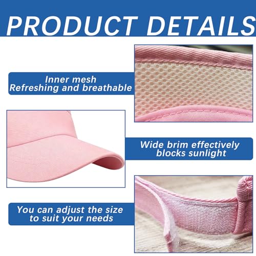 Image of Adjustable Sport Sun Visor Hats Bulk Solid Color Blank Golf Cap Anti Ultraviolet for Beach Tennis Baseball