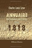  Annuaire historique universel pour 1818