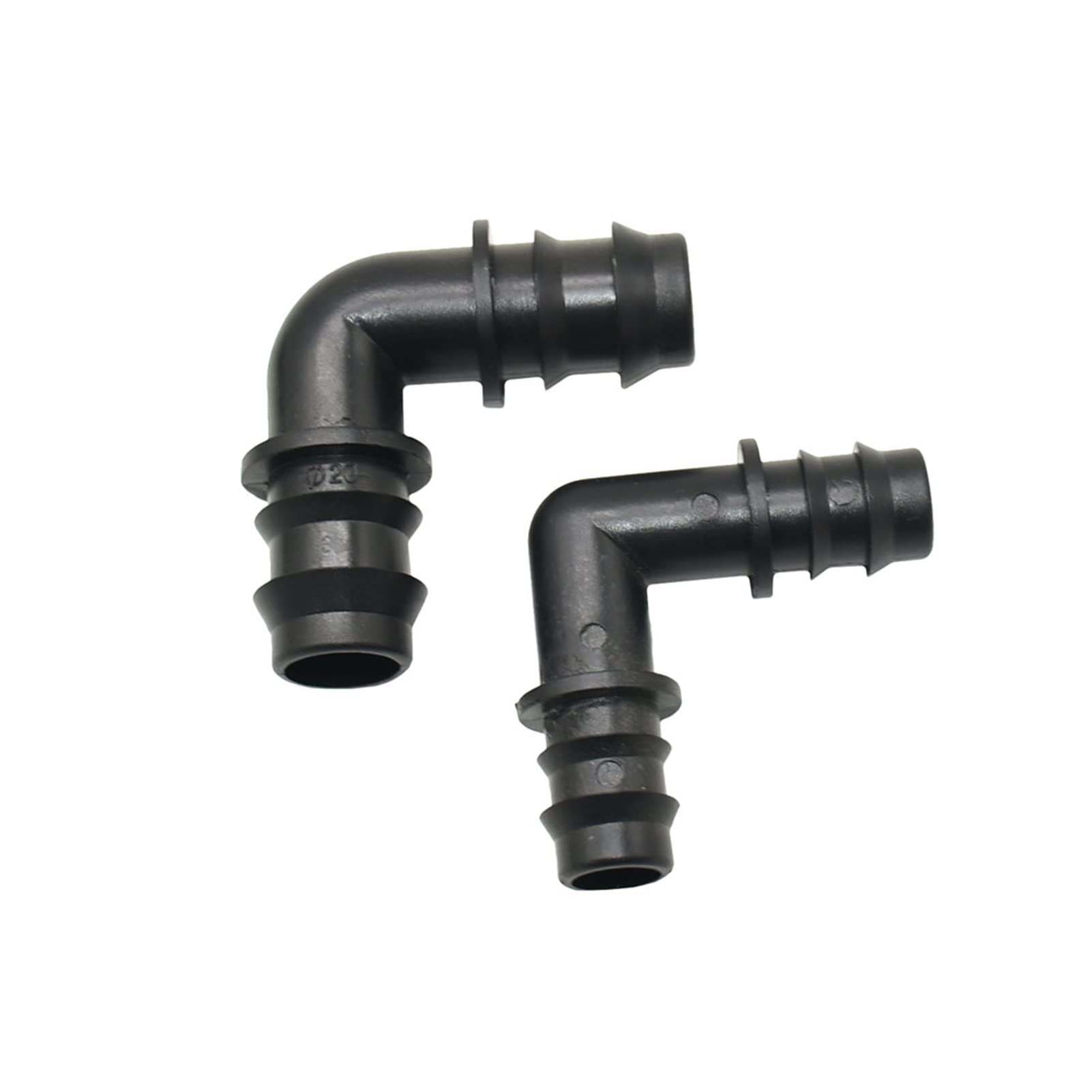 Adaptador de conector de manguera 100 piezas de 16 mm 20 mm de manguera de jardín Conector de codo de codo 1/2 3/4 pulgada EDUCACIÓN FÍSICA Conector de la tubería de agua de la manguera de 90 grados