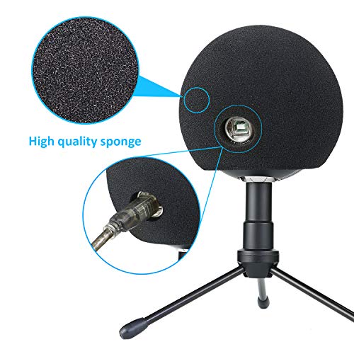 Mic Stand With Foam Windscreen For Blue Snowball, Suspension Boom Scissor Arm Stand With Pop Filter Cover For Microphones Ice Usb Mic By Sunmon #TOP3