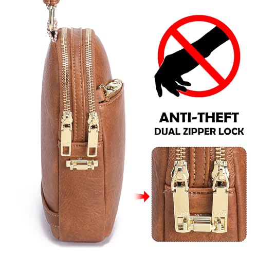 Image of INICAT Travel Sling Bag, Anti Theft Crossbody Bag for Women | RFID Blocking, 8 Card Slots, Back Zippered Pocket, Metal Zippers,Switchable Strap