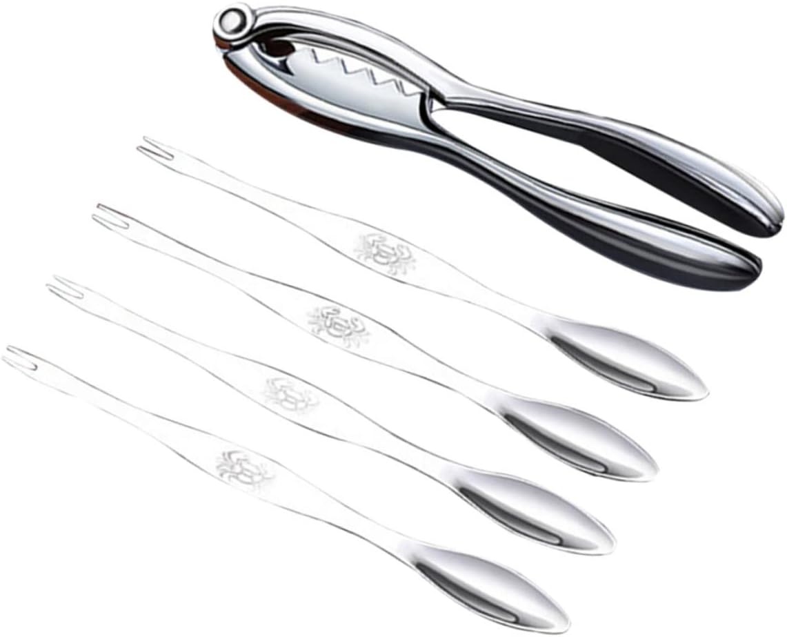 1set Seafood Tool Set Stainless Steel Crab Fork Needle Spoon for Lobster Crab Legs Shrimp
