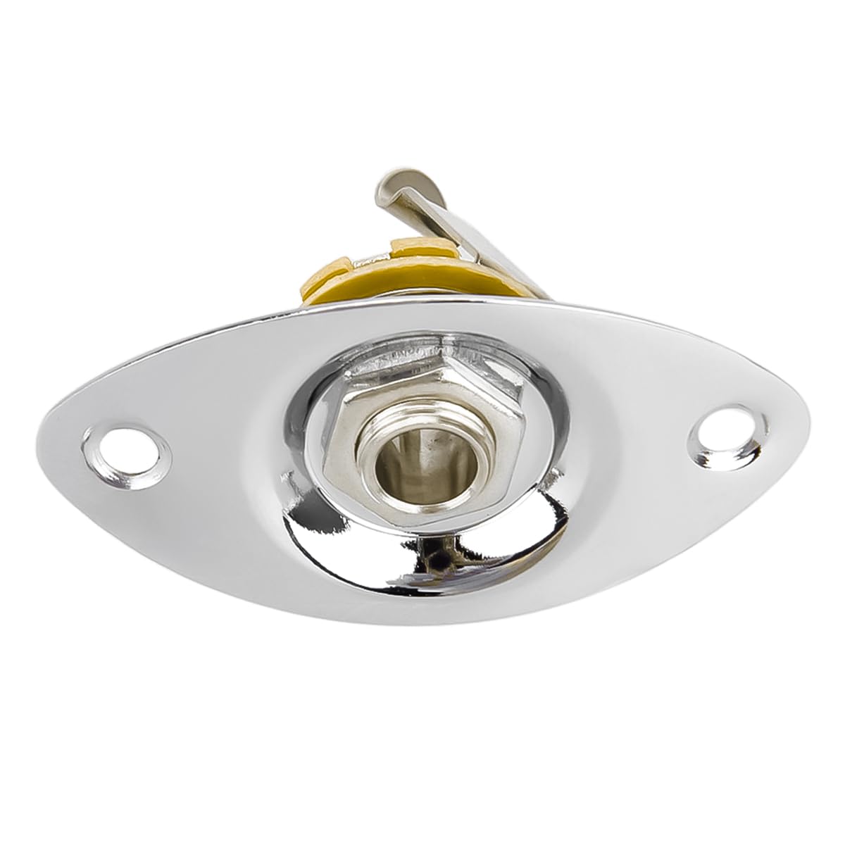 Alnicov Guitar Jack Socket Pickup 1/4 Inch Oval Output Input Jack Cover Plate Silver for Electric Guitar and Bass with Screws - Image 3