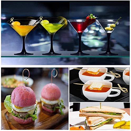 Bamboo Food Picks Cocktail Forks Set 400 Pcs Appetizer Picks Fruit Forks Bamboo Skewers Paddle Wooden Tall Sandwich Picks Party Wood Toothpicks For Cheese Appetizer Charcuterie Supplies Accessories #TOP3