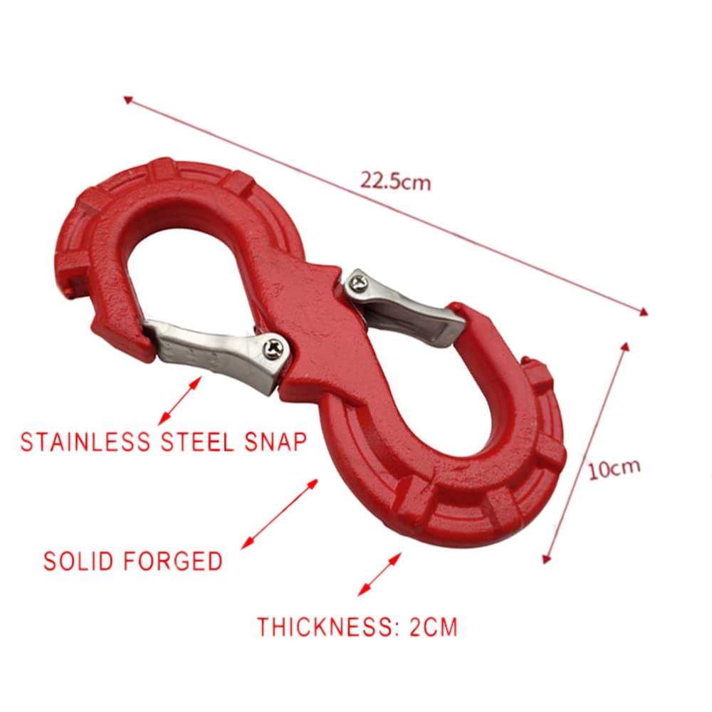 Rojo Grillete Rescate RáPido en Forma S Gancho Cabrestante Remolque Coche JK Kits RecuperacióN Remolque Todoterreno 4X4 Grillete Remolque Cabrestante AutomáTico