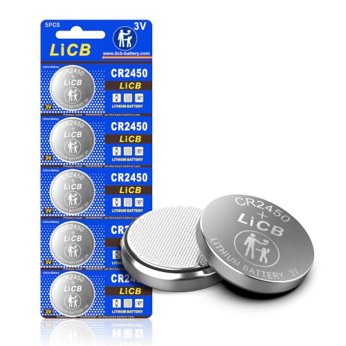 Batería LiCB CR2450, 3 Voltios, Paquete x5