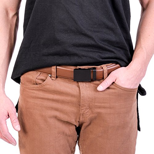 Image of Mission Belt Men's Leather Ratchet Belt, 40mm Metal Collection