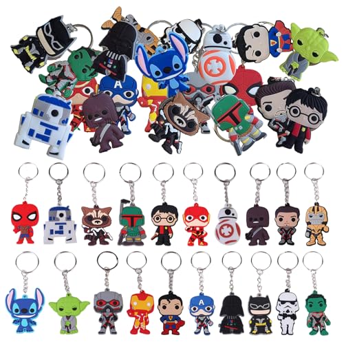 Juego de llaveros de goma para niños, bombonera de llaveros de silicona, regalos divertidos con dibujos animados