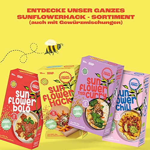 sunflowerFamily sunflowerHACK SonnenblumenHACK PUR (76g) Veganes Hack aus 100% Sonnenblumenkernen, Fleischalternative Fleischersatz Sojaalternative – Vegetarisch, Vegan, Glutenfrei, Proteinreich, Bio