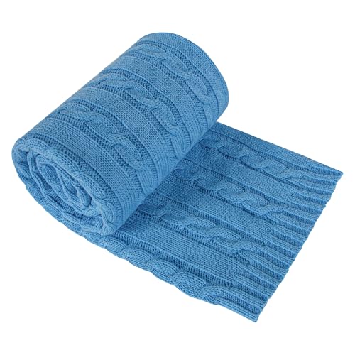 Cotton Cable Knit Toddler Blanket, Breathable and...