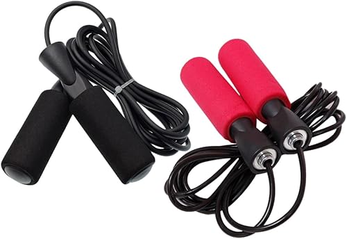 Miniatura 1 de ABOOFAN 2PCS Ball Bearing Jump Rope for Fitness Speed Skipping Thickened PVC Cord Ergonomic Non-slip Handles Scuff-resistant Rope for Women Men