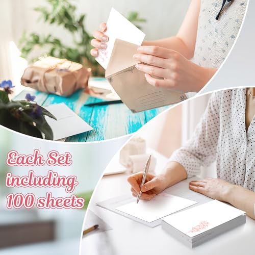 Image of Spiareal 100 Pcs Blank Note Cards Index Card, Pink, 4 x 6 in, Floral