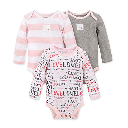 Image of Burt's Bees Baby Baby Bodysuits, 3-Pack Long & Short-Sleeve One-Pieces, 100% Organic Cotton