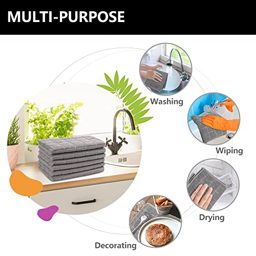 Homexcel Kitchen Towels 6 Pack,Soft And Super Absorbent Microfiber Dish Towels,Lint Free Waffle Weave Check Plaid Large Tea Towel Kitchen Cloth,15 X 25 Inch #TOP3