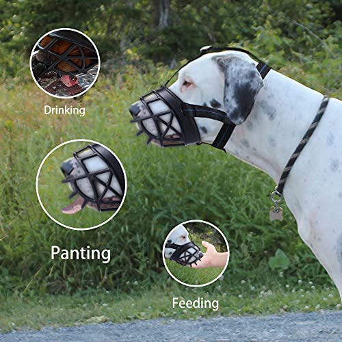 Dog Muzzle, Breathable Basket Muzzles For Small, Medium, Large And X-Large Dogs, Prevent Barking, Biting, Chewing Dog Mouth Cover #TOP3