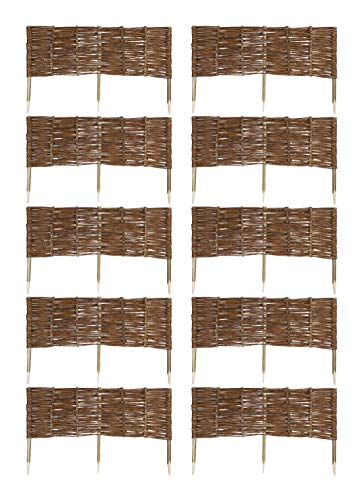 MC.Sammler Panneau en Saule tressé Palissades en Bois 16 Dimensions Hauteur: 30 cm Longueur: 100 cm clôture de Jardin 10 pièces