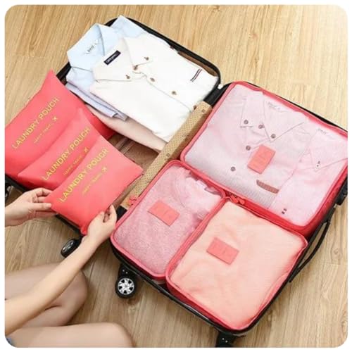 Kit organizador de mala de Viagem e Bagagem necessaire roupas Travel 6 peças (Preto)