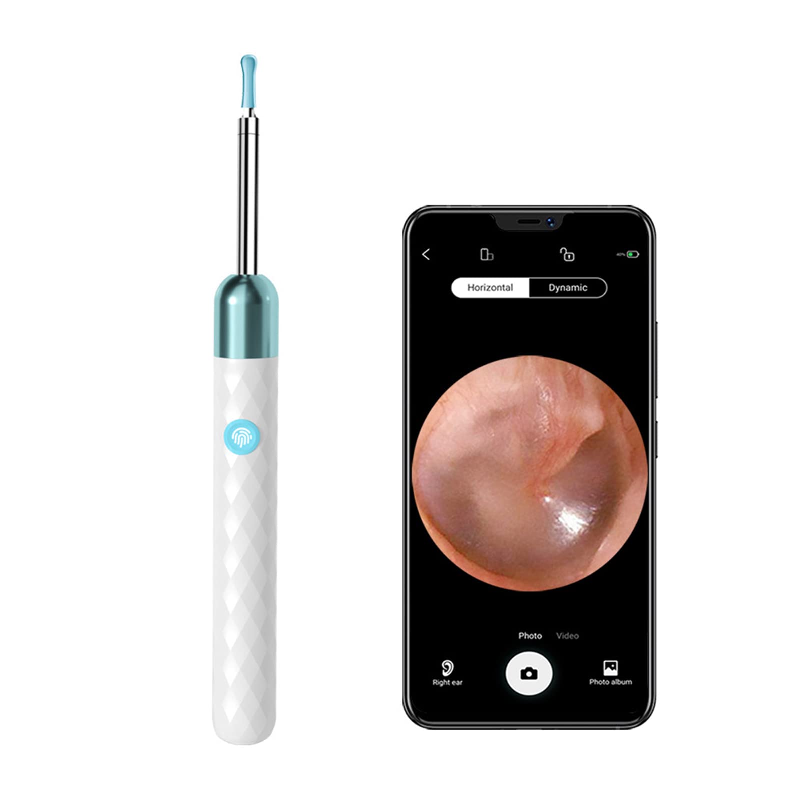 Visualize Ear Cleaner, Ear Wax Removal Tool With Camera, Smart HD Earoscope Wireless Ear Cleaner for IOS and Android White