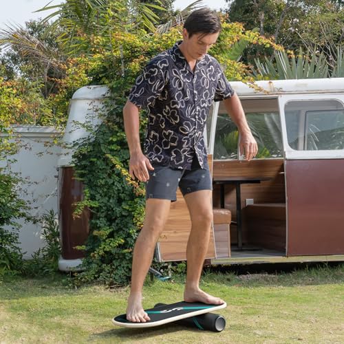 Image of Sportneer Balance Board 7 Modes Wobble Board with Adjustable Stoppers Exercise Balancing Stability Trainer for Improve Balance, Surf Trainer & Physical Therapy - Roller and 2.8'' Ball Included