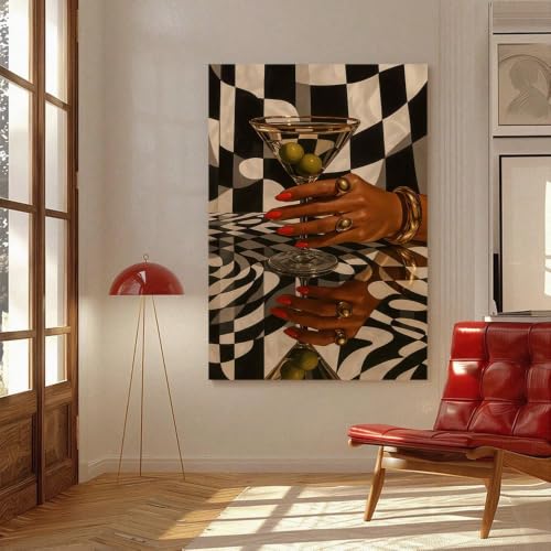 Impression sur toile bracelet en or décoration murale bar chic - 4