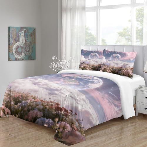 Parure de couette microfibre Nuage Romantique contre les nuits fraîches