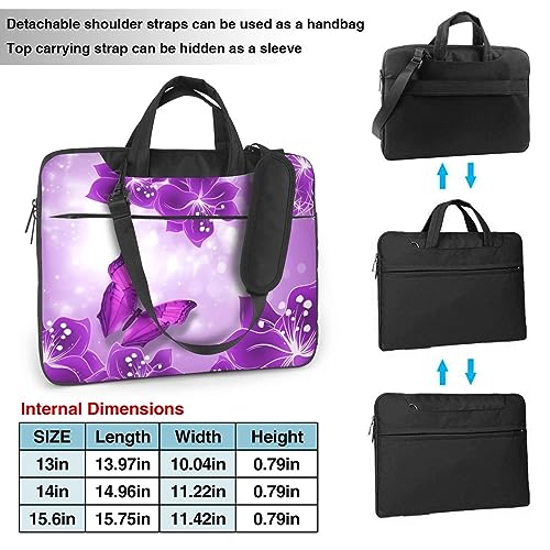 Housse ordinateur portable à bandoulière Violet Papillon sacoche PC