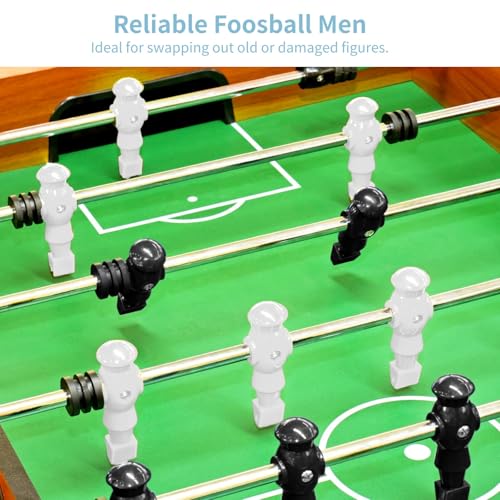 26 Pcs Foosball Men, Resin Foosball Replacement Parts, Table Soccer Player Set for Tournament Foosball (Black and White) - Thumbnail 3