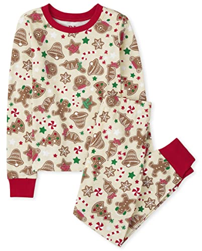 The Children's Place baby girls Family Matching Christmas Holiday Sets, Snug Fit 100% Cotton, Adult, Big Kid, Toddler, Pajama Set, Vanilla Gingerbread, 5T US
