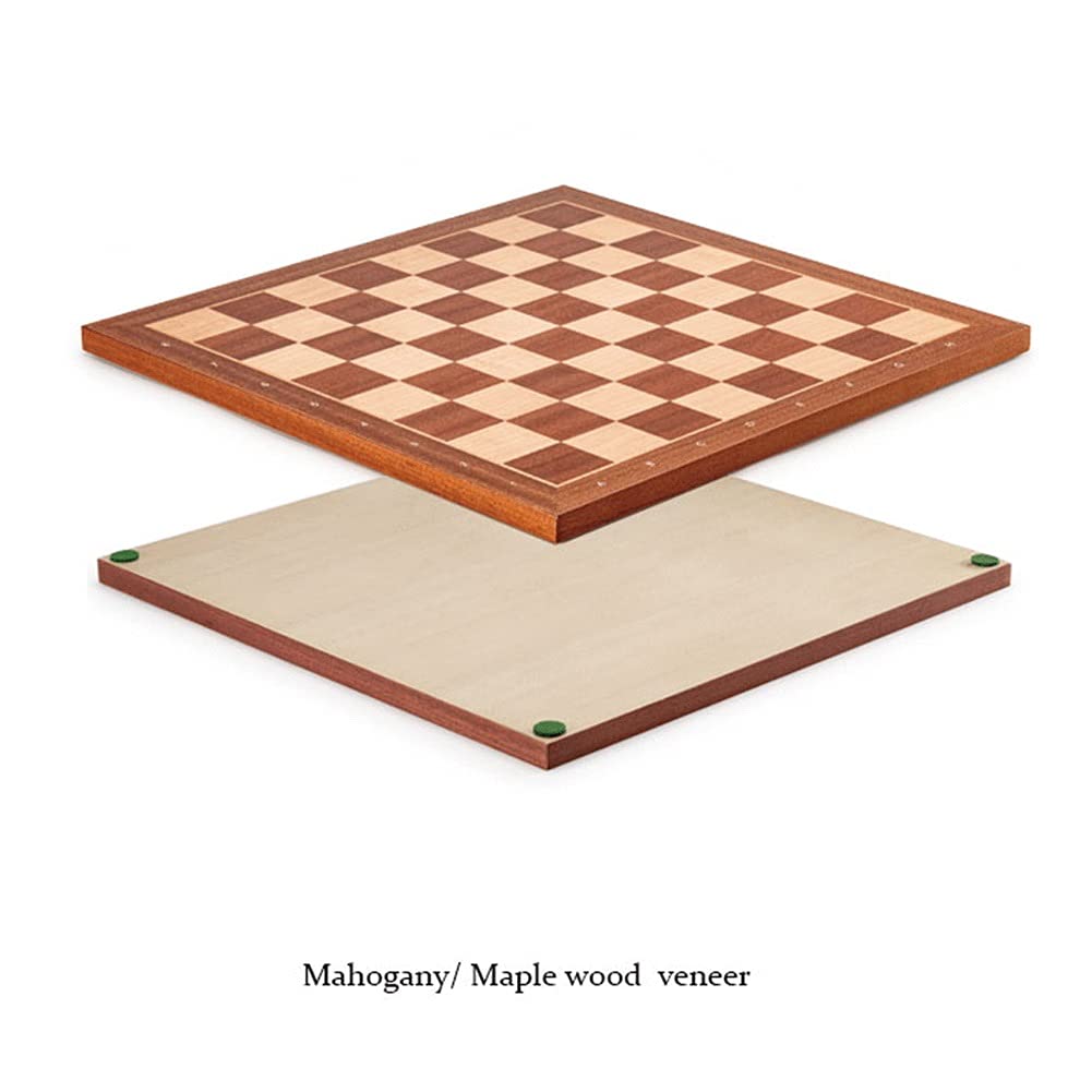Scacchiera Set Scacchiera Portatile in Legno con Design Antiscivolo Intarsiato in Legno di Mogano E Legno di Acero Scacchiera da Torneo Professionale Set di Scacchi da 18,9 Pollici (Color : Chess Bo