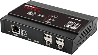 Rx Only, Mirabox 4K UHD KVM USB HDMI Extender Over IP Cat5e Cat6,Point to Point 180m 590ft,POE 100m 392ft,4K@30Hz 4:4:4,Visual Lossless,USB2.0 Pass-Through,Latency<50ms,802.3af POE,Receiver Only