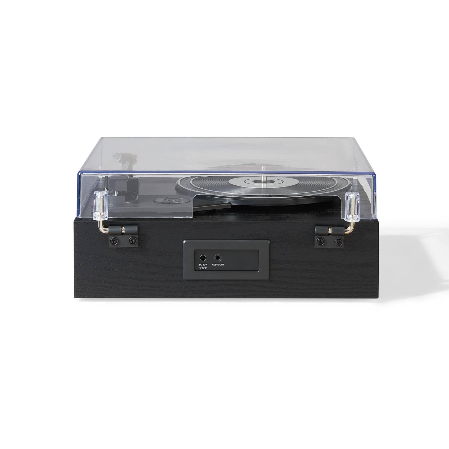 Crosley Miles - Giradischi a 3 velocità con ingresso e uscita Bluetooth, altoparlante integrato, colore: Nero