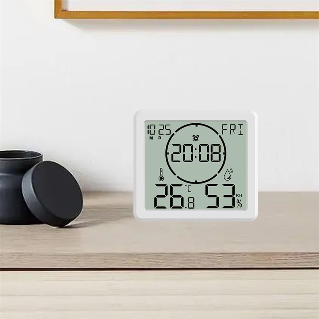 Misuratore di temperatura e umidità Orologio Termometro domestico Igrometro elettronico multifunzione ad alta precisione