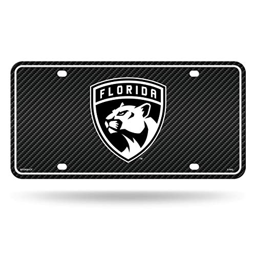 Rico Industries NHL Florida Panthers Carbon Fiber Metal Auto Tag 8.5