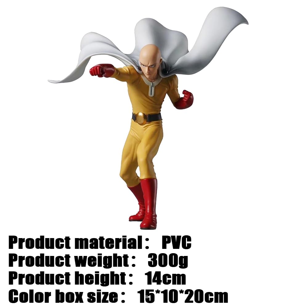Figura De Acción Saitama De 15 Cm – Articulada Con Accesorios Intercambiables, PVC De Calidad, Ideal Para Fans Del Anime Y Decoración