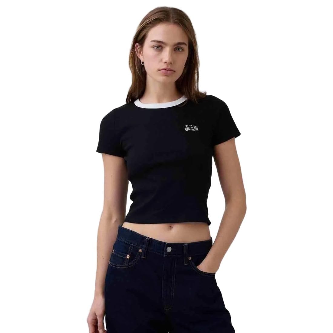 gap Women Graphic Print Slim fit Short Sleeve Round Neck T-Shirt-picture-36