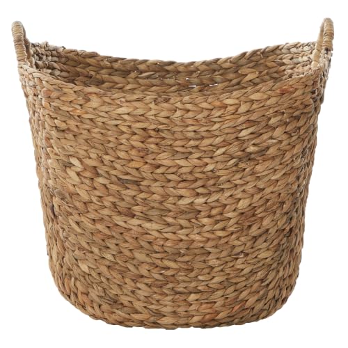 Deco-79-Seagrass-Storage-Basket-Large-Woven-Basket-20-x-18-x-19-Brown-Handmade-decorative-and-functional-basket-for-storage-with-ring-handles-baskets-for-organizing-room-decor