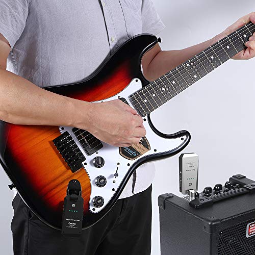 Getaria 5.8GHz Wireless Guitar System Rechargeable Guitar System Wireless Digital Transmitter Receiver Set for Electric Guitar Bass (5.8G Wireless)
