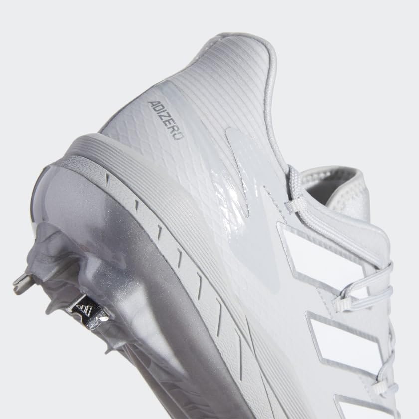 adidas Mens Adizero Afterburner 8 Team Light Grey/White/Silver Metallic 7.5 - image 8