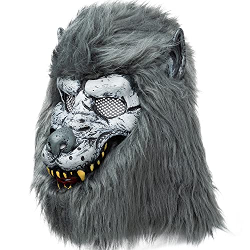 Image of JOYIN Halloween Werewolf Mask Costume Big Bad Bloody Howling Wolf Mask and Claws with Bloodstains Costume Headwear Costume Mask for Kids Adults Men Women Halloween Party Dress Up Cosplay