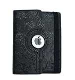 inShang Upgrade 360 Degree Rotating case Embossed Grape & Flower for iPad4/ ipad 3/ ipad2, Multi-Function PU Leather Stand Case/Cover, with Auto Sleep Wake Function (Grape -Black)
