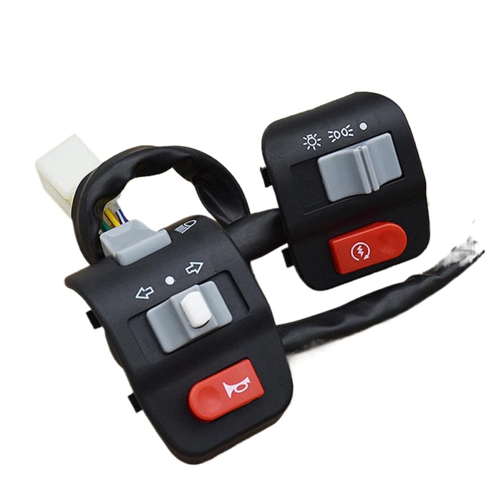 Interruptores de Control de Mano Izquierda y Derecha Compatible con Electric Bikes y – Horn, Turn, Fog Lamp, Función de Inicio (1 Pareja)