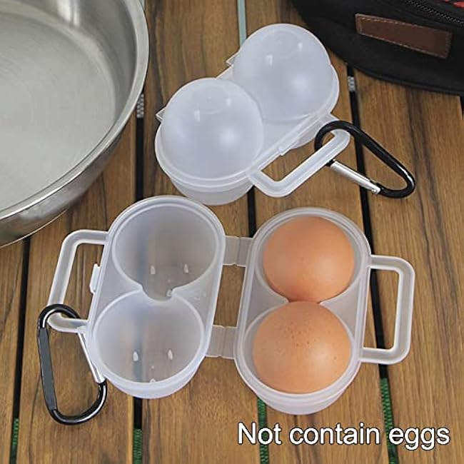 2pcs Eggs Carrier Egg Case, Plastic Eggs Storage Box with D Buckle, Portable Egg Container, Convenient Kitchen Tools for 2 Eg-g Case Outdoor Camping